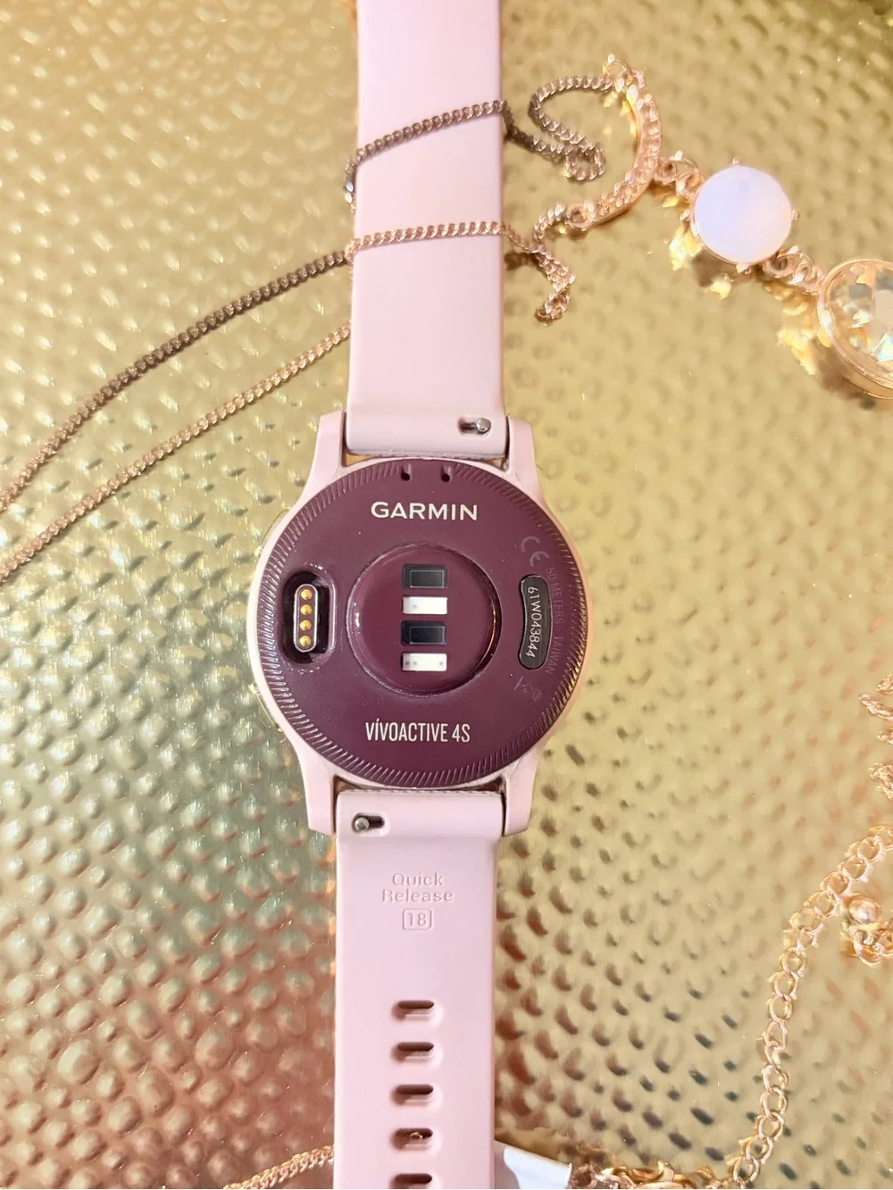Garmin Vivioactive 4s💕 Pink Silicone Band Smartwatch with Rose Gold Case